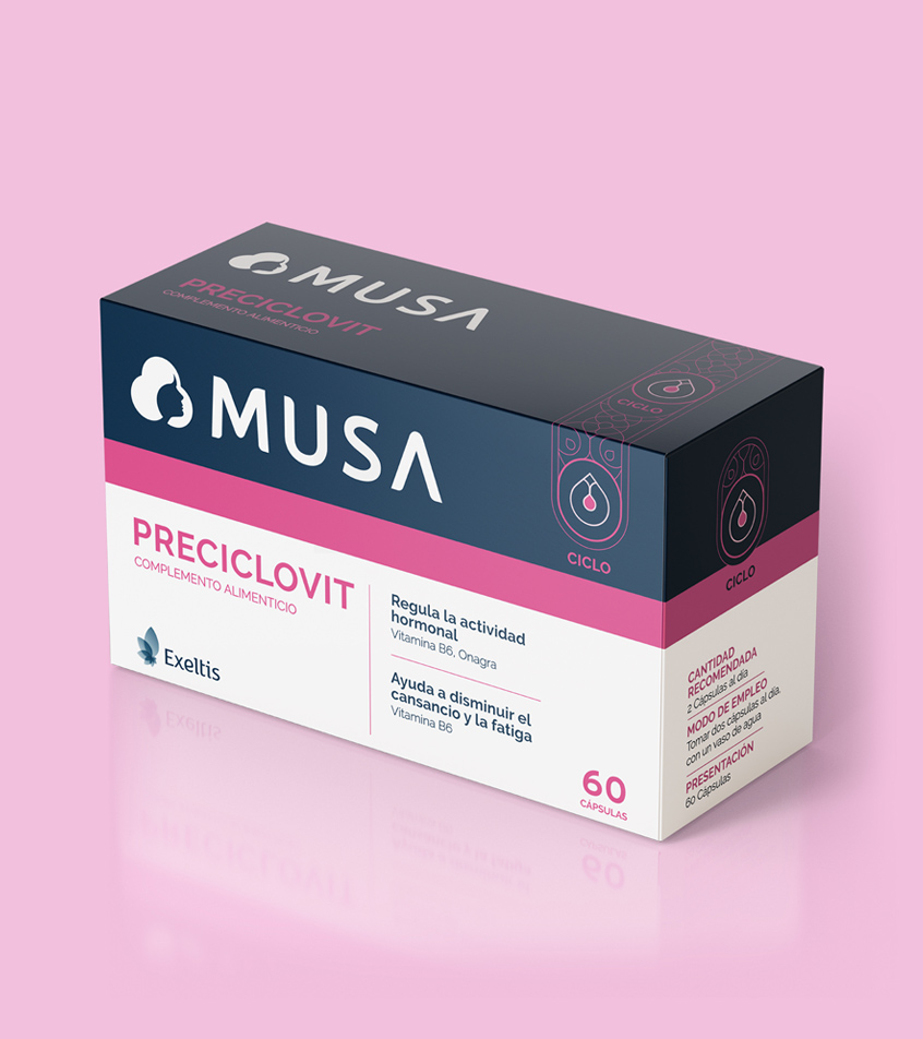 suplementos para síndrome premenstrual MUSA PRECICLOVIT